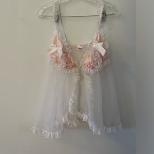 Vintage Frederick’s of Hollywood Lace Mini Dress With Bows